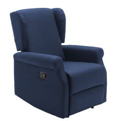 Sicignano | Poltrona Chiara Reclinabile Manuale, con Poggiapiedi, 90.5x80.5x104h cm, Portata Max 130kg - Salotto Soggiorno Camera da Letto, Retraibile Detraibile (Blu Jeans, Manuale)