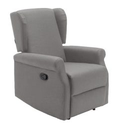 Sicignano | Poltrona Chiara Reclinabile Manuale, con Poggiapiedi, 90.5x80.5x104h cm, Portata Max 130kg - Salotto Soggiorno Camera da Letto, Retraibile Detraibile (Grigio, Manuale)