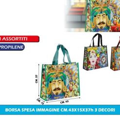 Borsa Spesa Immagine Cm.43X15X37H 3 Decori