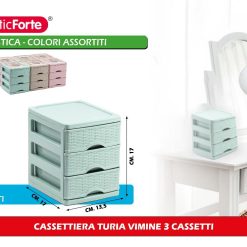 CASSETTIERA TURIA VIMINE 3 CASSETTI