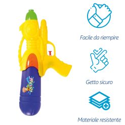 Pistola Acqua 28x15 cm – Spara fino a 10 Metri, Plastica, Colori Assortiti, Gioco Divertente per Bambini in Spiaggia e Giardino - immagine 3
