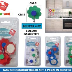 GANCIO QUADRIFOGLIO SET 4 PZ. IN BLISTER