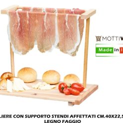 TAGLIERE CON SUPPORTO STENDI AFFETTATI CM.40X22,5X31h FAGGIO