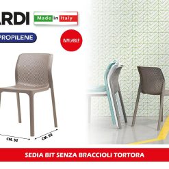 SEDIA BIT SENZA BRACCIOLI TORTORA