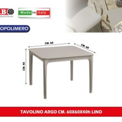 Tavolino Argo Cm.60X60X40H Lino