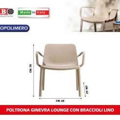 Poltrona Ginevra Lounge Con Braccioli Lino