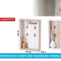 PORTACHIAVI A PARETE MDF CM.20X5X30h 2 MODELLI