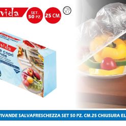 COPRIVIVANDE SALVAFRESCHEZZA SET 50 PZ. CM.25 CHIUSURA ELASTICA