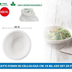 PIATTI FONDI IN CELLULOSA CM.18 ML.420 SET 20 PZ.
