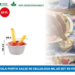 CIOTOLA PORTA SALSE IN CELLULOSA ML.60 SET 50 PZ. BIO