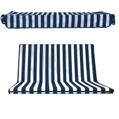 Cuscino Dondolo 3 Posti con Tettuccio 135x50x50h Bianco/Blu