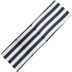Cuscino per Sdraio da Esterno a Righe Bianco/Blu 46x148cm