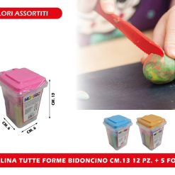 PLASTILINA TUTTE FORME BIDONCINO CM.13 12 PZ. + 5 FORMINE