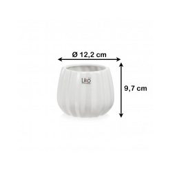 Caspo' Vaso in Ceramica Bianco CM.12,2x9,7h – Eleganza, Arredo Moderno, per Piante - immagine 3