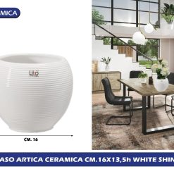 VASO CERAMICA ARTICA CM.16X13,5h WHITE SHINE