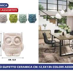 VASO CERAMICA GUFETTO CM.12,5X13h COLORI ASSORTITI