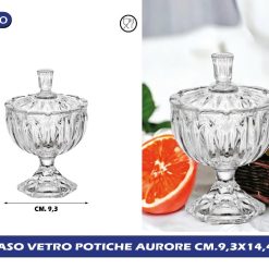 VASO VETRO POTICHE AURORE CM.9,3X14,4h