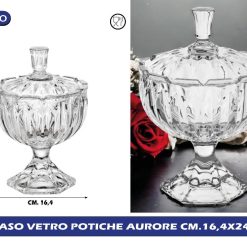 VASO VETRO POTICHE AURORE CM.16,4X24h