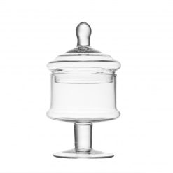 Vaso Potiche in Vetro Trasparente con Coperchio 12x24 - Ottima Qualità Elegante