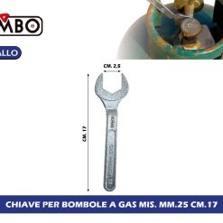 CHIAVE PER BOMBOLE A GAS MIS. MM.25 CM.17