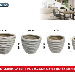 CASPO' CERAMICA SET 4 PZ. CM.29X23h/21X18h/15X13h/12X10h