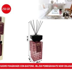 DIFFUSORE FRAGRANZE CON BASTONC. ML.250 POMEGRANATE NOIR CM.6X6X15h