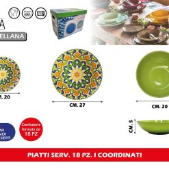 PIATTI SERV. 18 PZ. I COORDINATI GREEN