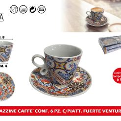 TAZZINE CAFFE' CONF. 6 PZ. C/PIATT. FUERTE VENTURA