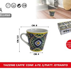 TAZZINE CAFFE' CONF. 6 PZ. S/PIATT. OTRANTO