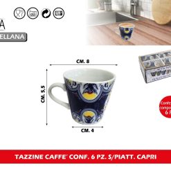TAZZINE CAFFE' CONF. 6 PZ. S/PIATT. CAPRI