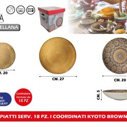 PIATTI SERV. 18 PZ. I COORDINATI KYOTO BROWN