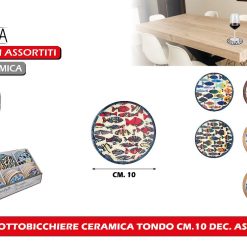 SOTTOBICCHIERE CERAMICA TONDO CM.10 DEC. ASS.