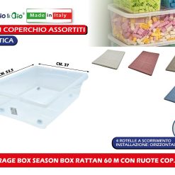 Storage Box Season Box Rattan 60 M Con Ruote Colori Assortiti