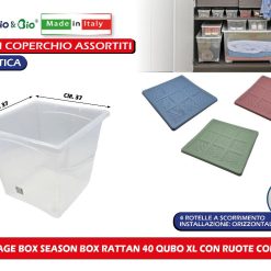 Storage Box Season Box Rattan 40 Qubo Xl Con Ruote Cop. Ass.