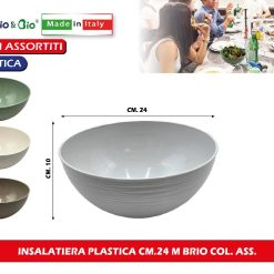 INSALATIERA PLASTICA CM.24 M BRIO COL. ASS.