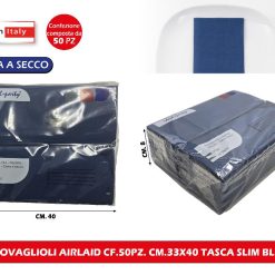 TOVAGLIOLI AIRLAID CF.50PZ. CM.33X40 TASCA SLIM BLU