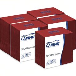 Sicignano | Confezione 100x20 Pezzi Tovaglioli Tovagliolini Fazzoletti di Carta 2 Veli 24x24cm Cocktail in Cellulosa Goffrati Piega 1/4 Rosso - Aperitivo Feste Party Bar Hotel Pub