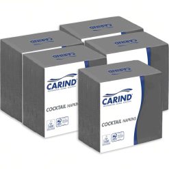 Sicignano | Confezione 100x20 Pezzi Tovaglioli Tovagliolini Fazzoletti di Carta 2 Veli 24x24cm Cocktail in Cellulosa Goffrati Piega 1/4 Grigio - Aperitivo Feste Party Bar Hotel Pub