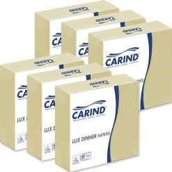 Sicignano | Confezione 40x16 Pezzi Tovaglioli Fazzoletti di Carta 3 Veli 40x40cm Lux Dinner in Cellulosa Eleganti Grandi Piega 1/4 Crema - Pranzo Cena Eventi Ristorante Cerimonie Feste