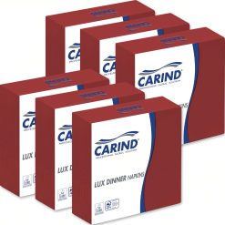 Sicignano | Confezione 40x16 Pezzi Tovaglioli Fazzoletti di Carta 3 Veli 40x40cm Lux Dinner in Cellulosa Eleganti Grandi Piega 1/4 Rosso - Pranzo Cena Eventi Ristorante Cerimonie Feste