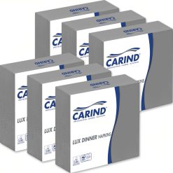 Sicignano | Confezione 40x16 Pezzi Tovaglioli Fazzoletti di Carta 3 Veli 40x40cm Lux Dinner in Cellulosa Eleganti Grandi Piega 1/4 Grigio - Pranzo Cena Eventi Ristorante Cerimonie Feste