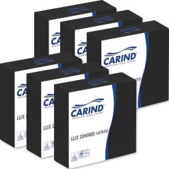 Sicignano | Confezione 40x16 Pezzi Tovaglioli Fazzoletti di Carta 3 Veli 40x40cm Lux Dinner in Cellulosa Eleganti Grandi Piega 1/4 Nero - Pranzo Cena Eventi Ristorante Cerimonie Feste