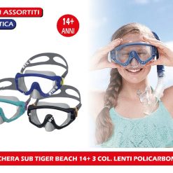 MASCHERA SUB TIGER BEACH 14+ 3 COL. LENTI POLICARBONATO