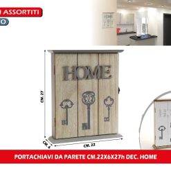 PORTACHIAVI DA PARETE CM.22X6X27h DEC. HOME