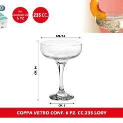 COPPA VETRO CONF. 6 PZ. CC.235 LORY