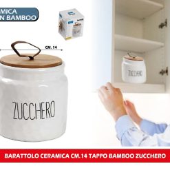BARATTOLO CERAMICA CM.14 TAPPO BAMBOO ZUCCHERO