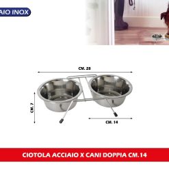 CIOTOLA ACCIAIO X CANI DOPPIA CM.14