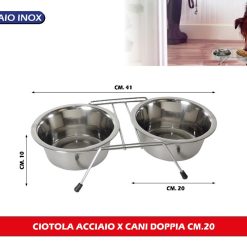 CIOTOLA ACCIAIO X CANI DOPPIA CM.20