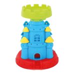 Castello da Spiaggia per Bambini con Paletta e Rastrello – Giocattolo Estate Ø18x23h cm in Plastica – Colori Assortiti per Castelli di Sabbia