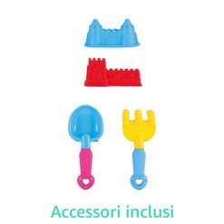Castello da Spiaggia per Bambini con Paletta e Rastrello – Giocattolo Estate Ø18x23h cm in Plastica – Colori Assortiti per Castelli di Sabbia - immagine 3